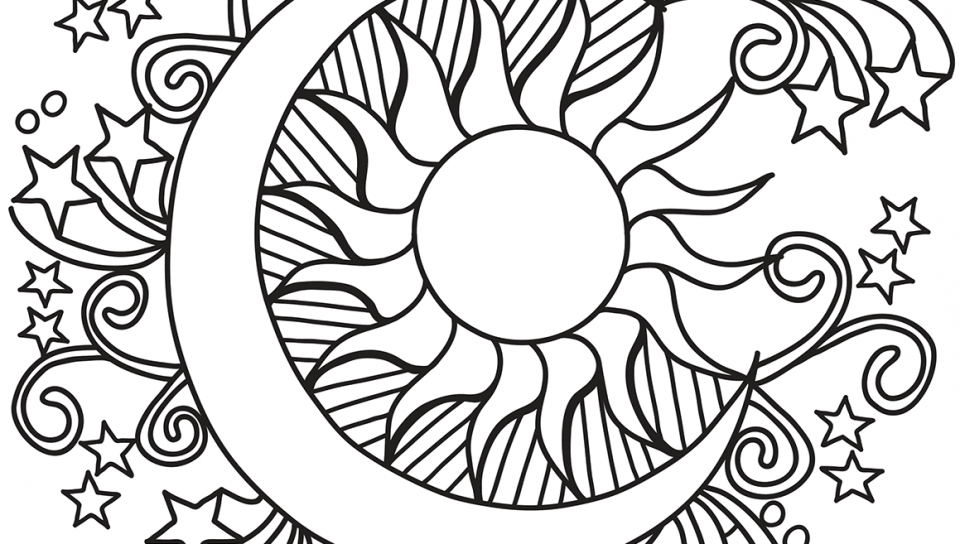 Sun Moon Stars Coloring Pages Coloring Home