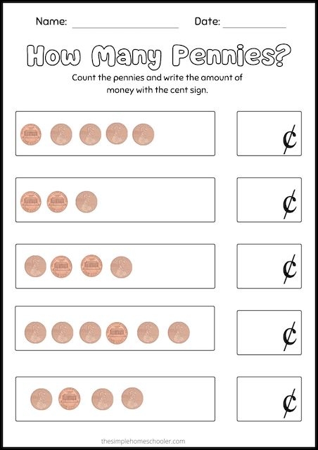 Super Fun Counting Pennies Worksheets Free And Printable The 