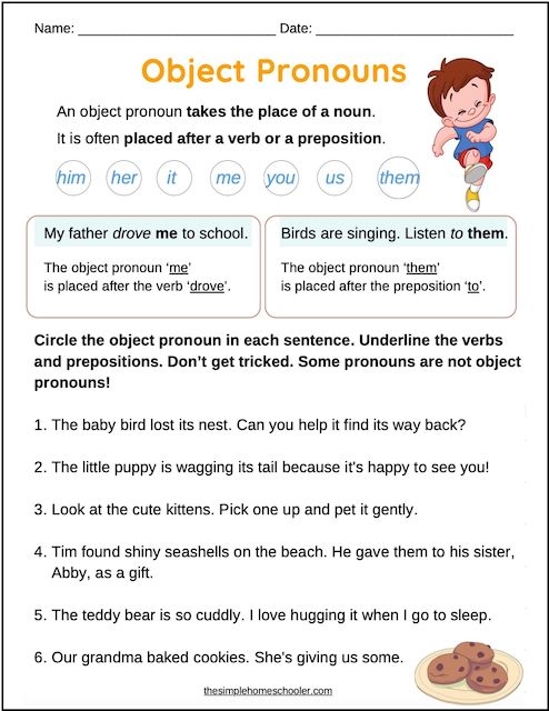 Super Subject And Object Pronouns Worksheets Easy Print The