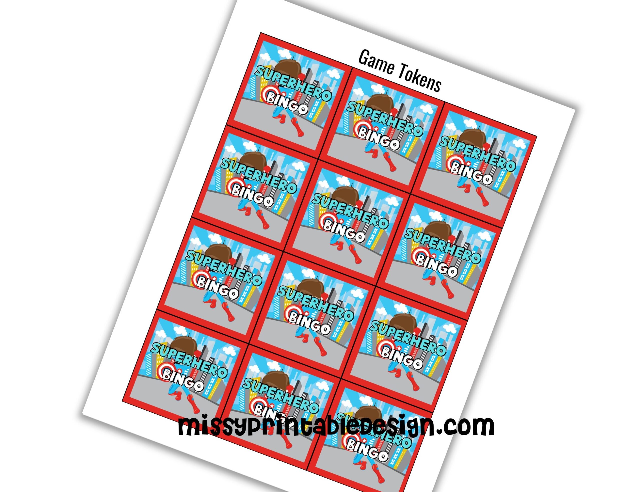 superhero bingo cards printable