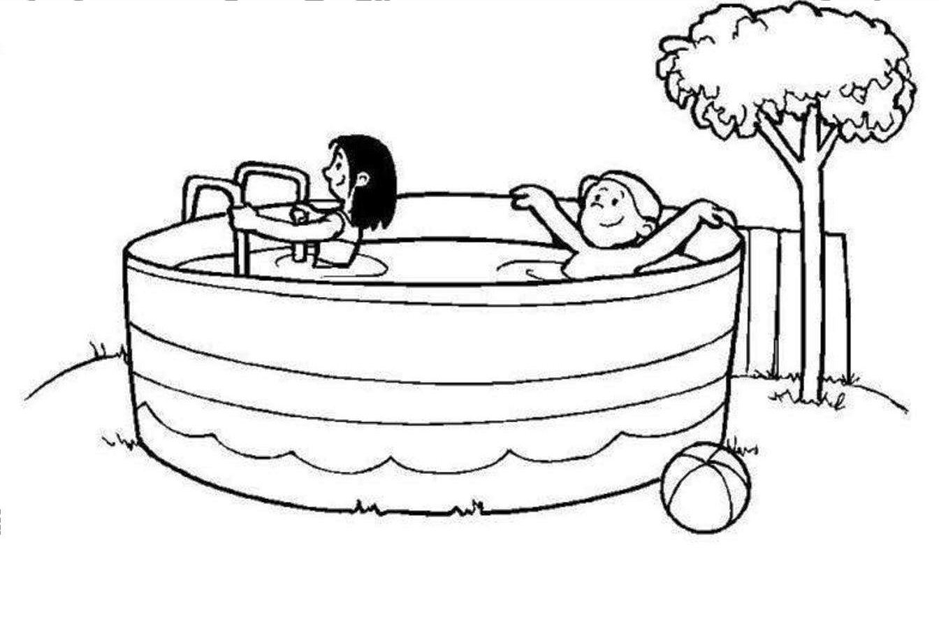 Swimming Pool Coloring Page Coloring Home