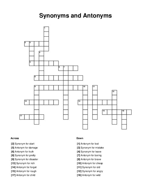 crossword puzzle worksheets