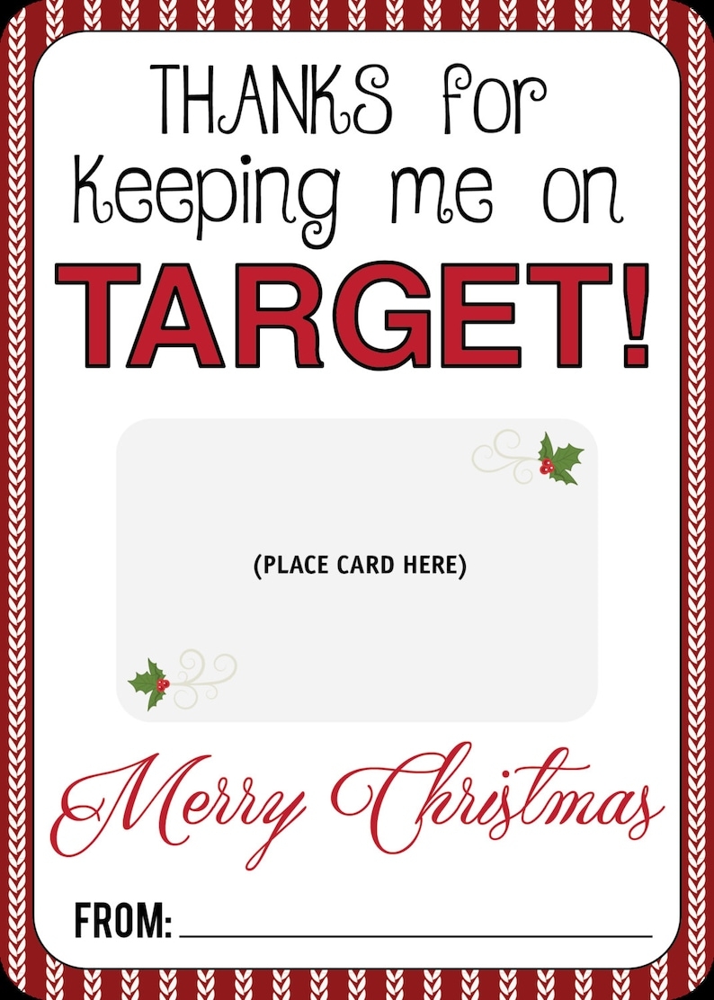 Target GIFT CARD HOLDER Printable Gift Card Holder Teacher 