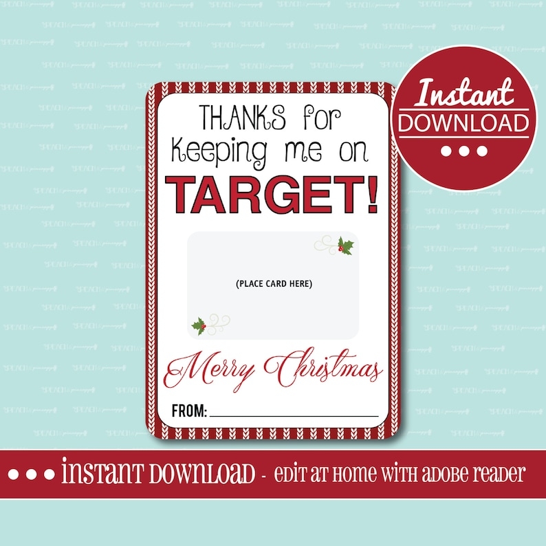 Target GIFT CARD HOLDER Printable Gift Card Holder Teacher 