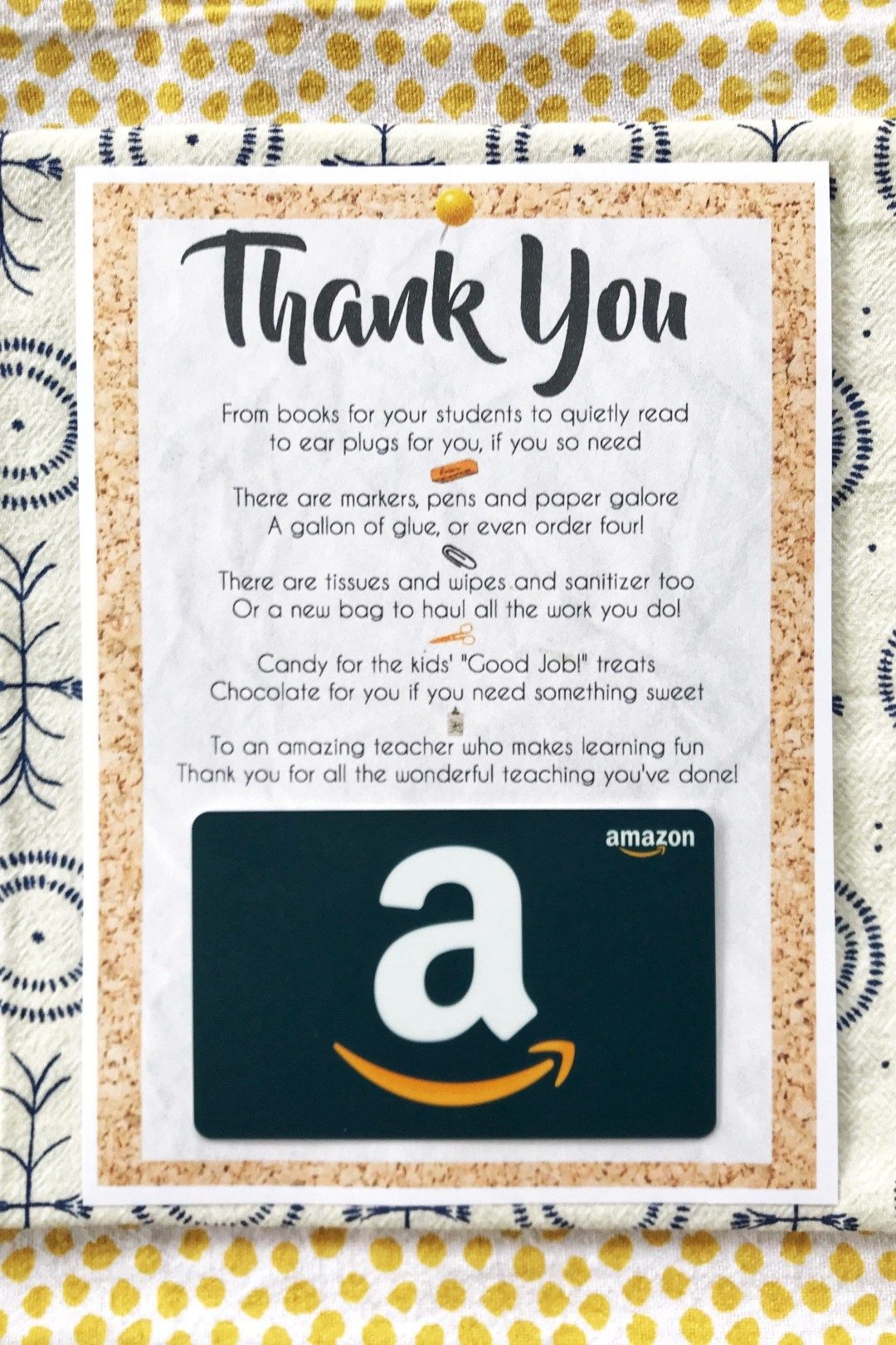 teacher day gift card printable