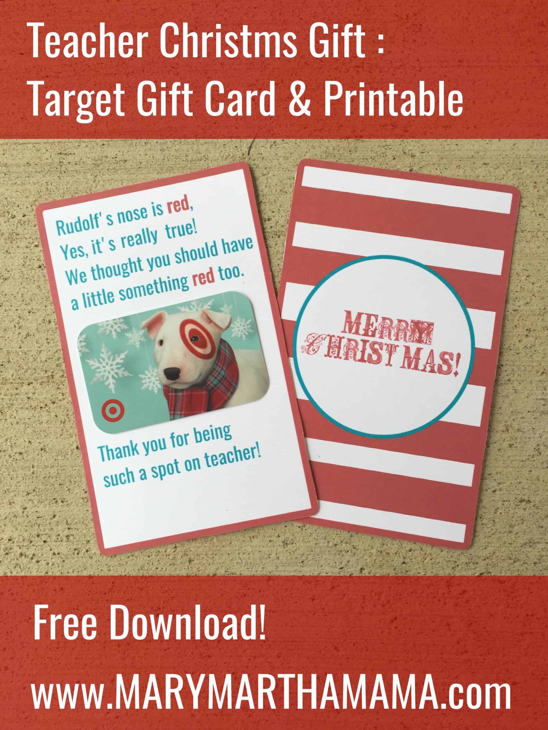 Teacher Christmas Gift Target Gift Card Printable Mary Martha Mama
