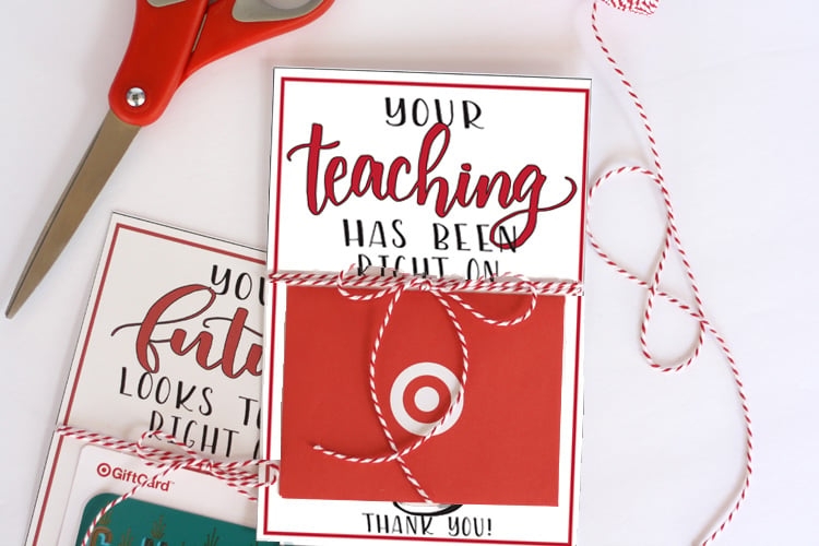 Teacher Target Gift Card Printable