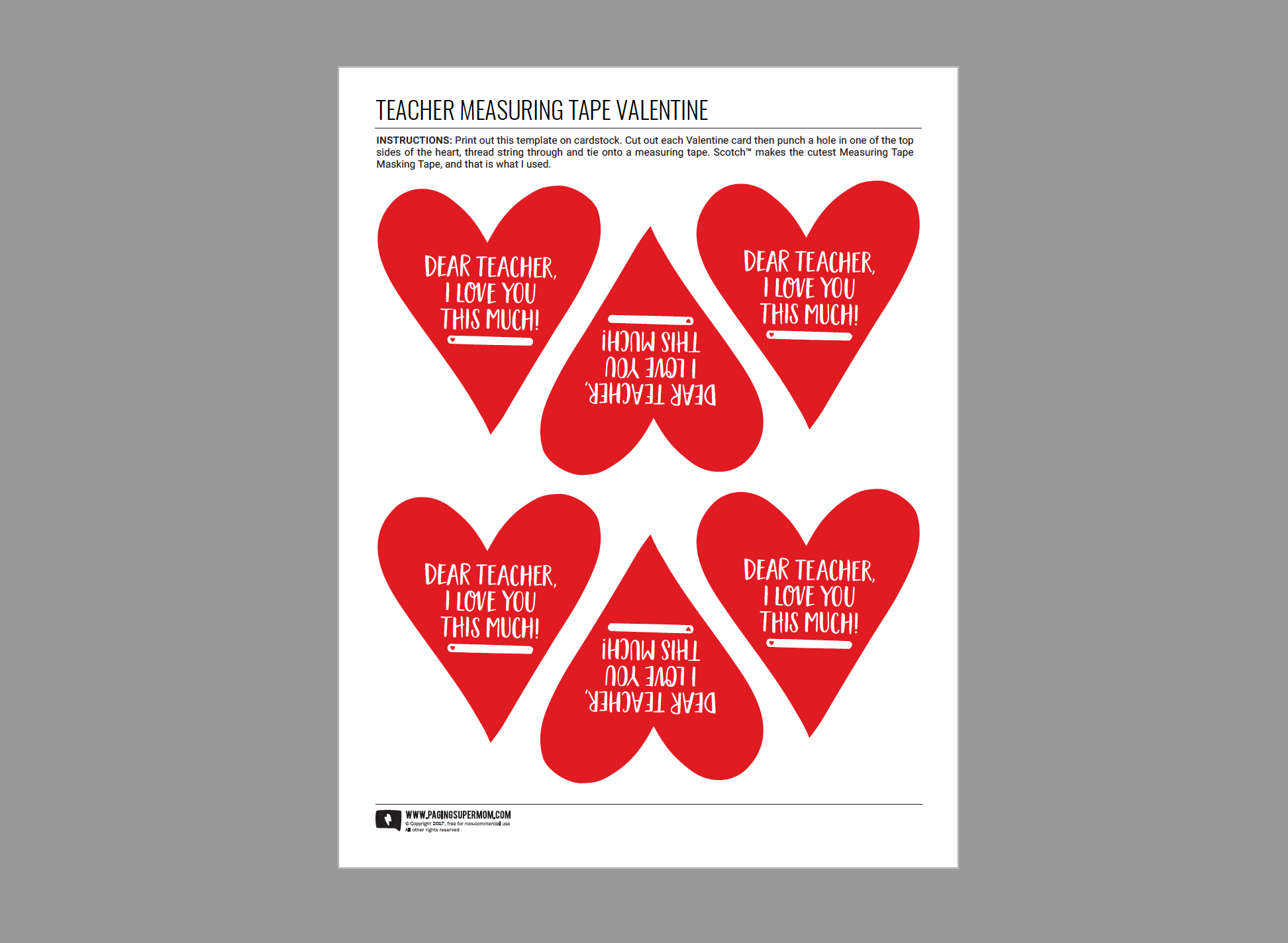 Teacher Valentines Free Printable For Easy Teacher 39 s Valentine Gift