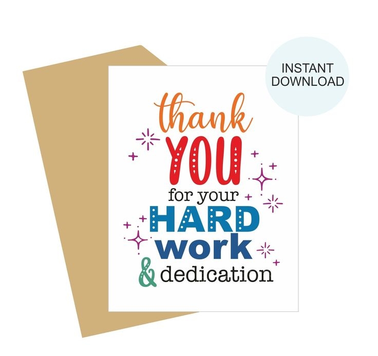Team Appreciation Card Printable Employee Appreciation Card Staff