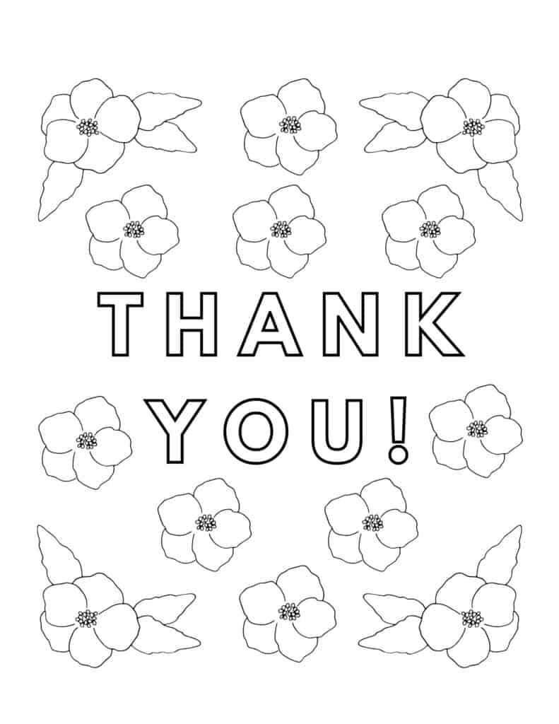 thank you coloring pages free