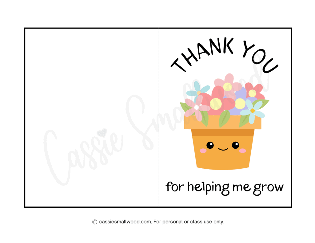 thank you for helping me grow card printable