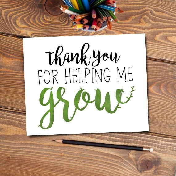 Thank You For Helping Me Grow Printable Card Printable Calendars AT A 