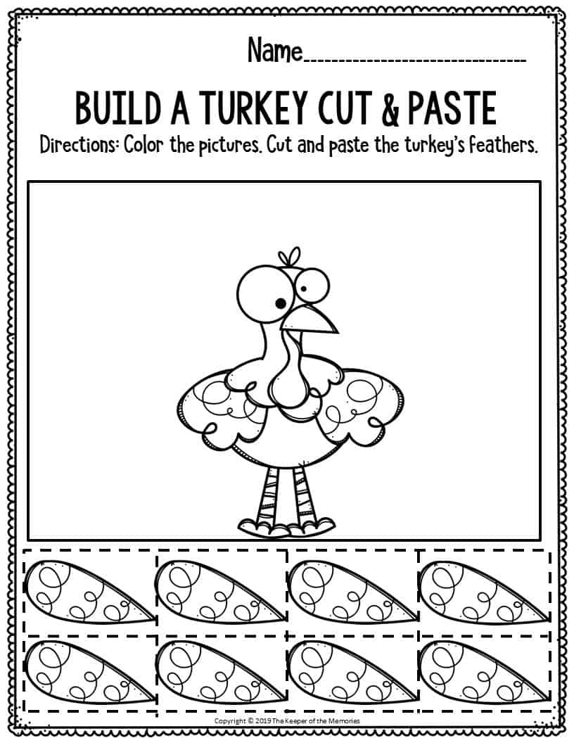 Thanksgiving Activities For Toddlers Printables