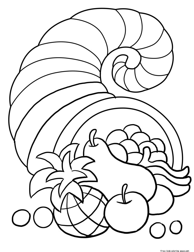 Thanksgiving Cornucopia Coloring Page Free Printable Coloring Pages 