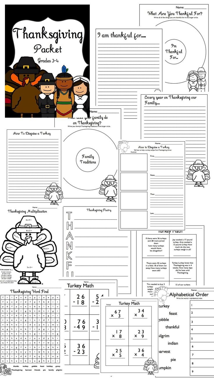 thanksgiving color worksheets