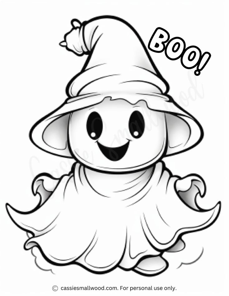 THE CUTEST Ghost Coloring Pages Halloween Coloring Pages Cute