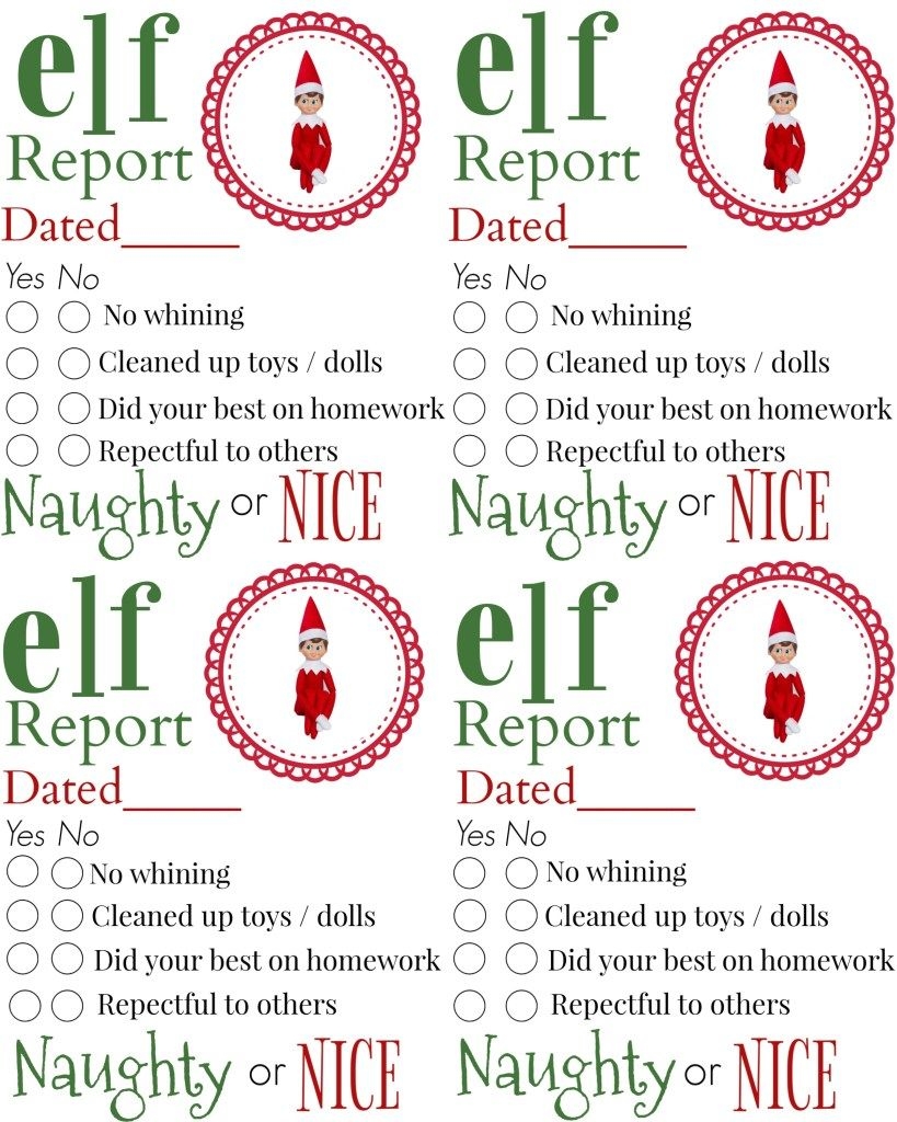 free elf printables