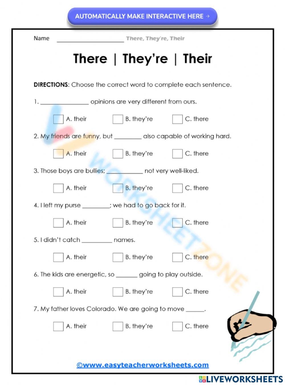 there is there are worksheet