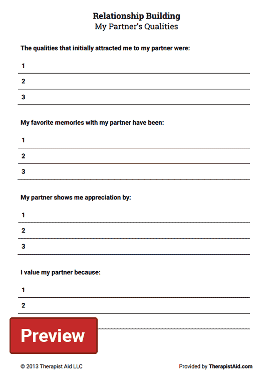 Therapist Aid Couples TherapistAidWorksheets TherapistAidWorksheets