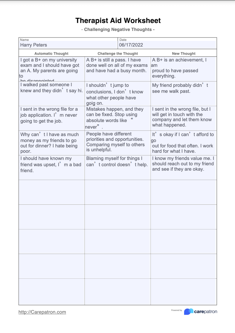 therapist aid worksheets for adults