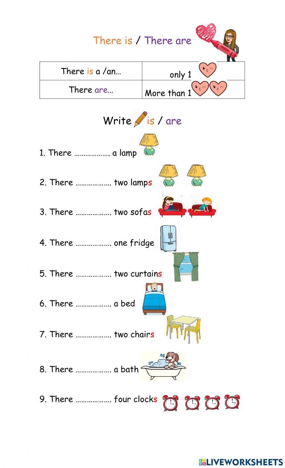There Is There Are House Objects Worksheet Live Worksheets 