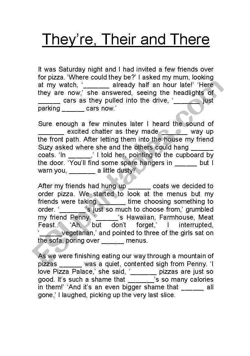 They re Their And There Homonyms ESL Worksheet By Angelmouse75 