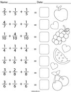 fractions for third graders worksheet