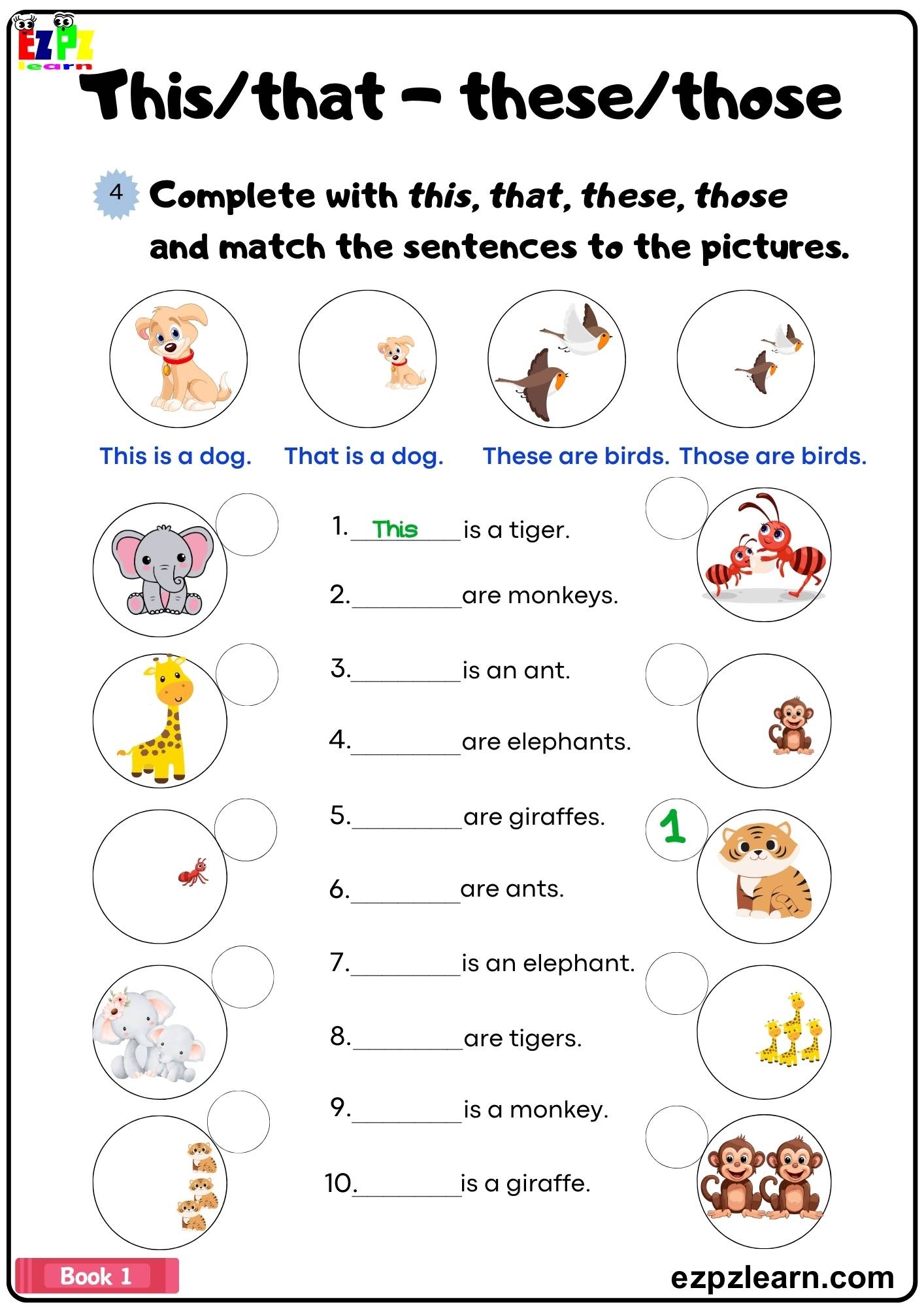 This That These Those Ezpzlearn Worksheets Library