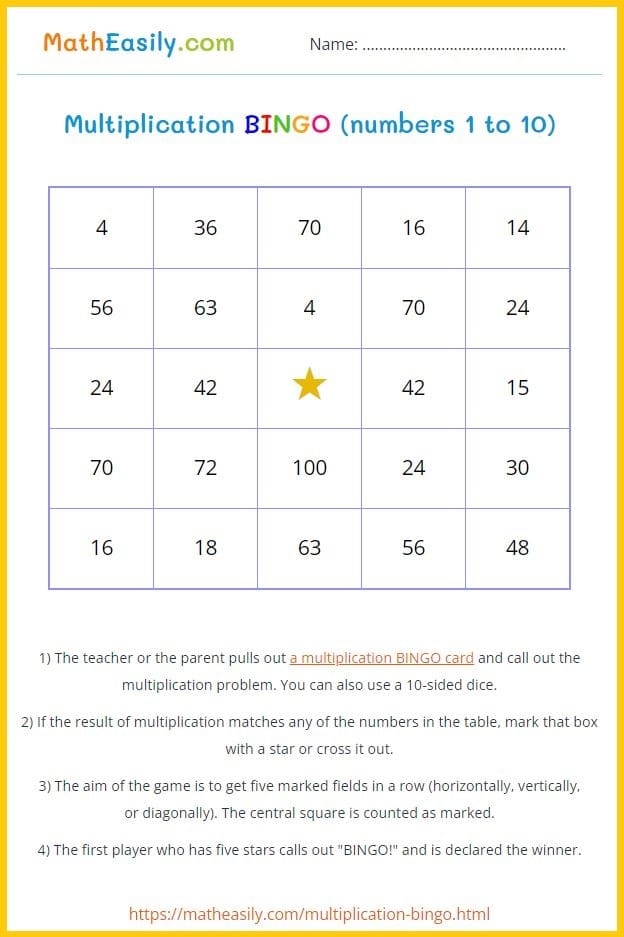 free printable bingo worksheets