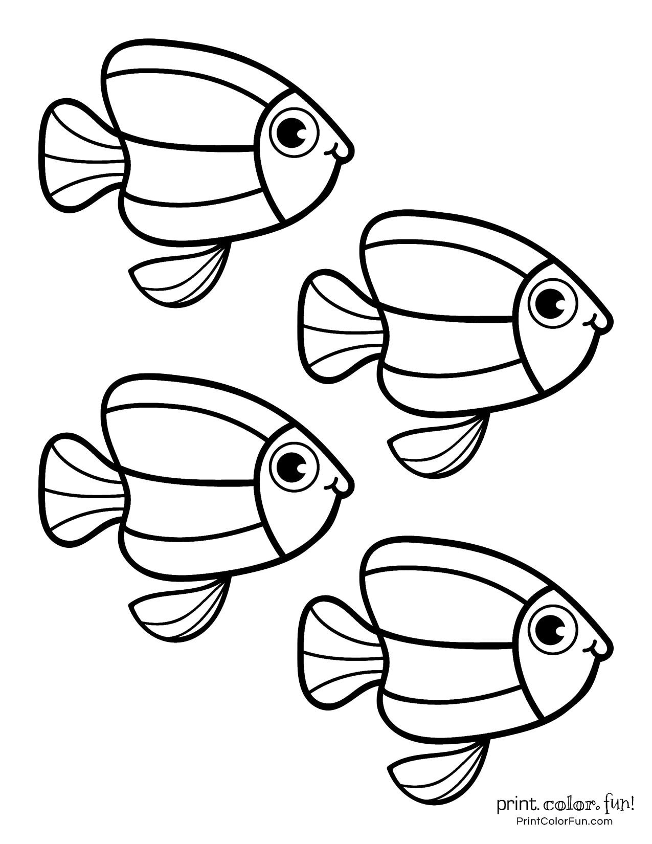Top 100 Fish Coloring Pages Cute Free Printables Print Color Fun 