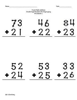 Touch Math Addition Adding Double Digit Numbers Bundle By 4B6 
