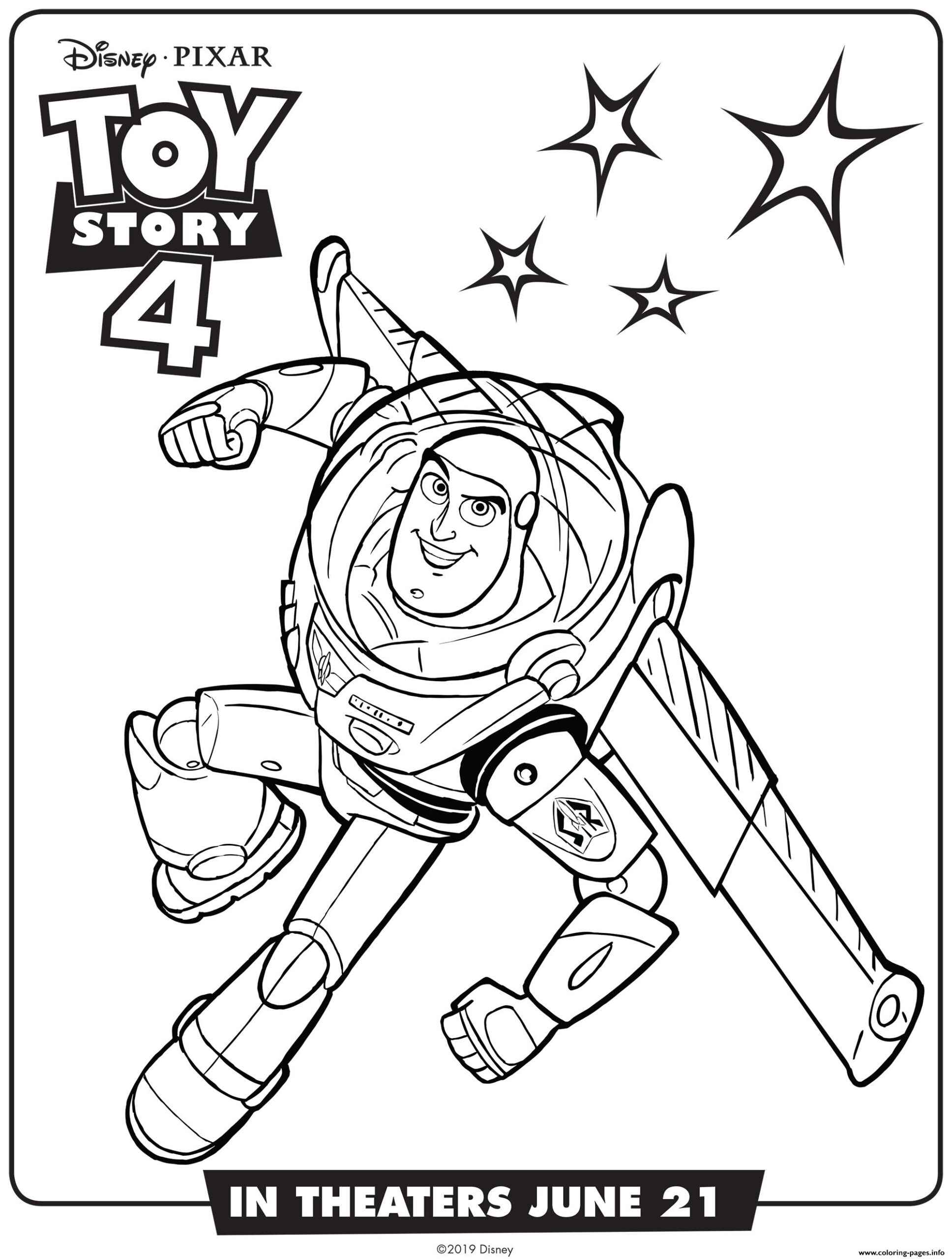 Toy Story 4 Buzz Lightyear Coloring Page Printable