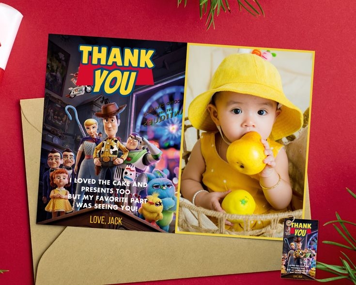 Toy Story Photo Thank You Card Instant Download Toy Story Thank You