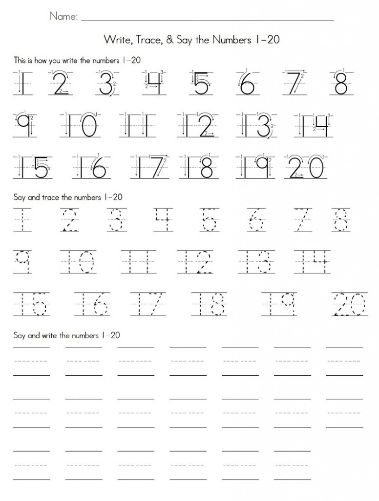 Trace Numbers 1 20 Kiddo Shelter Free Printable Tracing Worksheets 