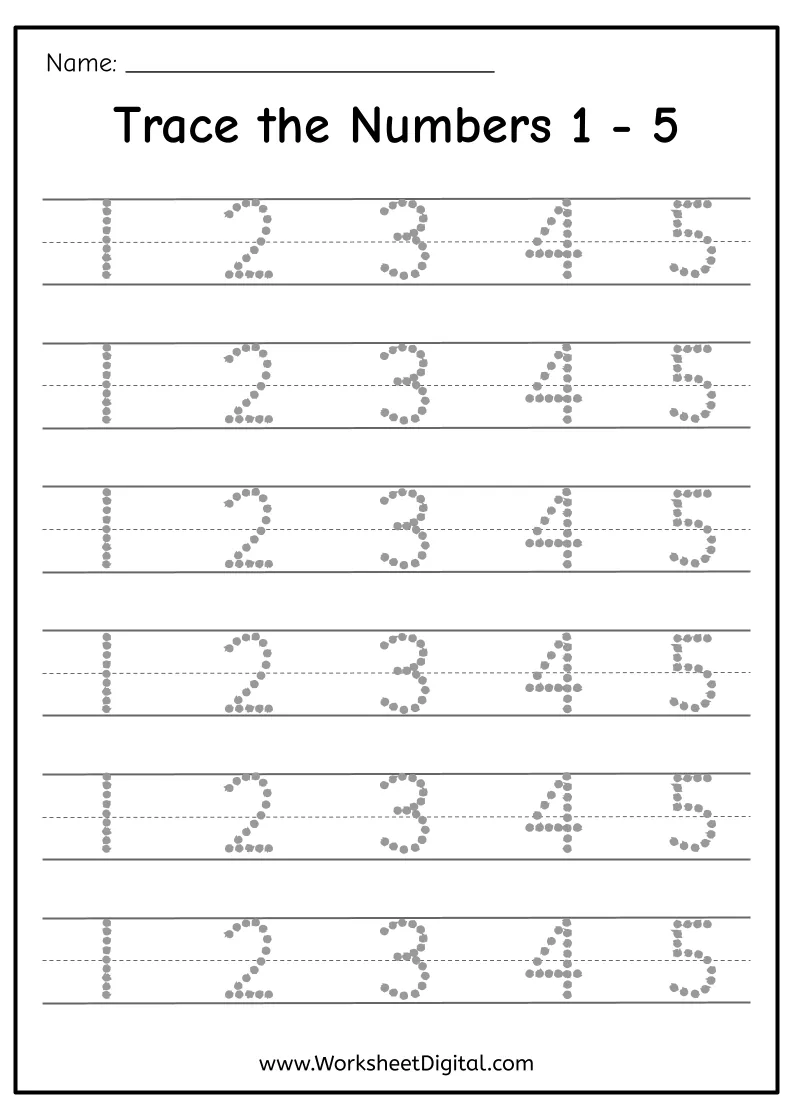 worksheet tracing numbers 1 20