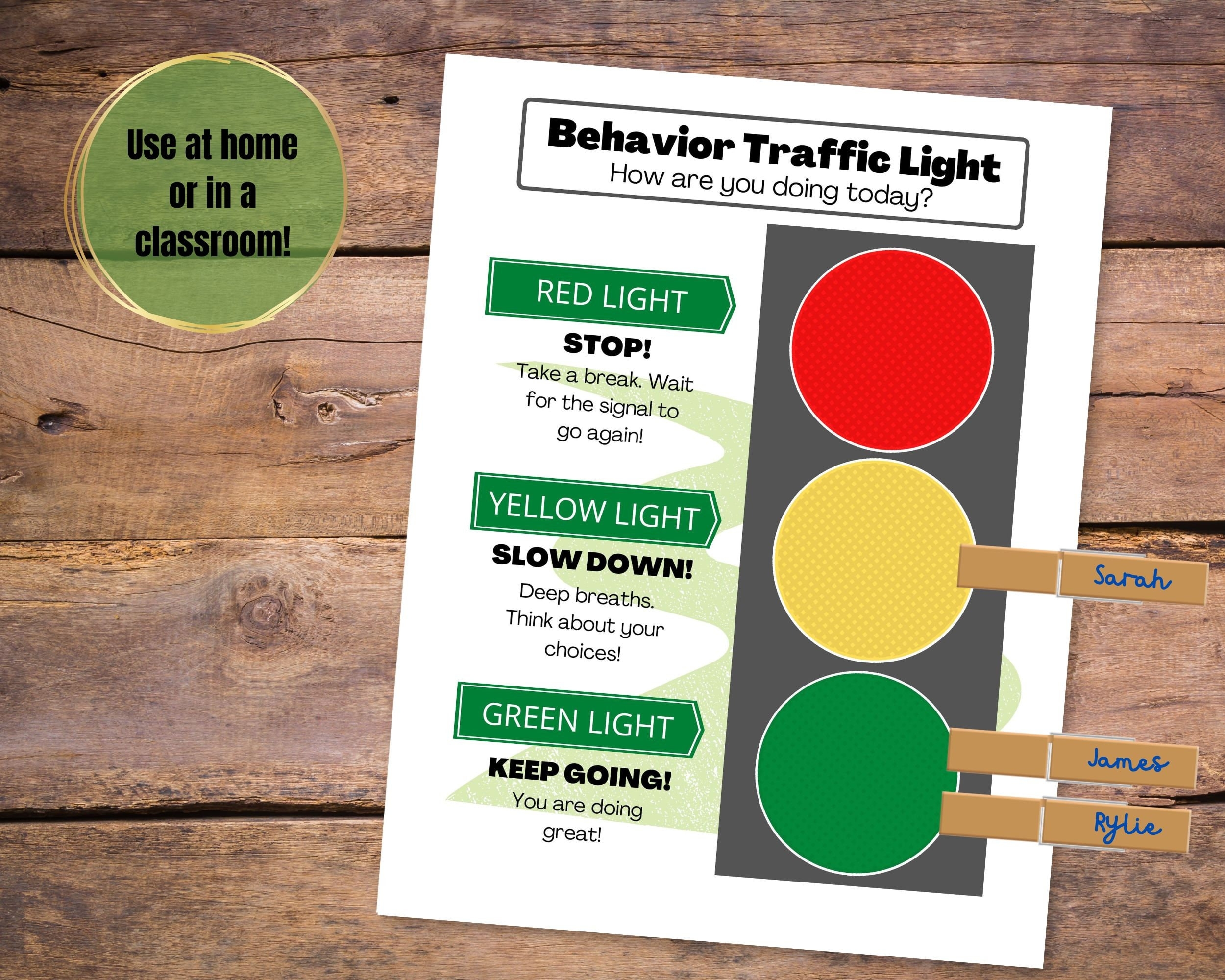 Traffic Light Behavior Chart Printable Behavior Chart For 60 OFF
