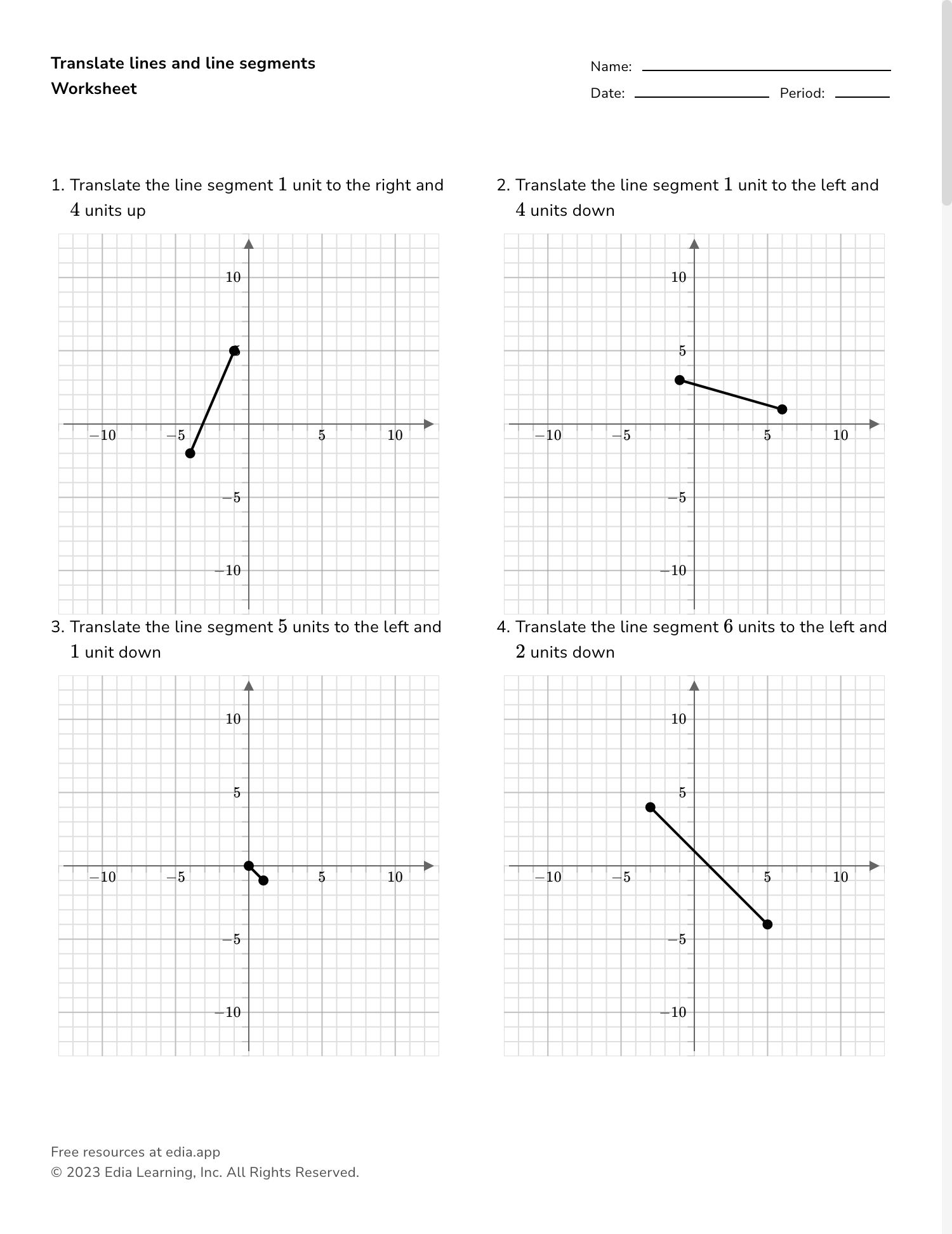 Transformation Geometry Worksheets 2nd Grade Worksheets Library