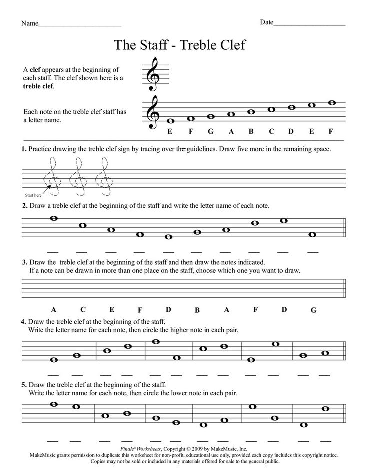 Treble Clef Worksheet By Shane Mathews Flipsnack 2B2 Reading 