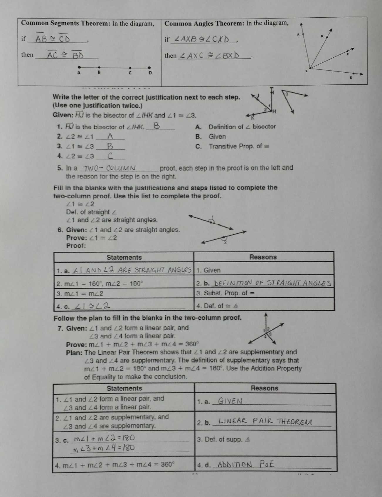 triangle congruence worksheet answer key