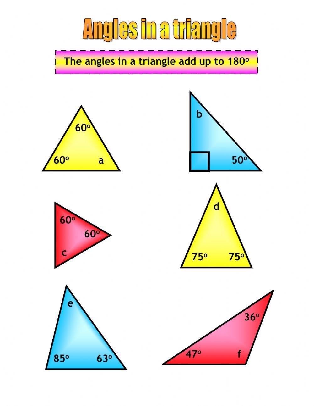 worksheets for triangles