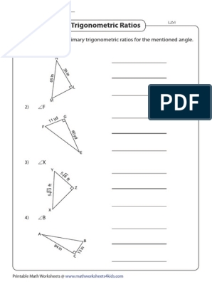 trig ratio worksheet