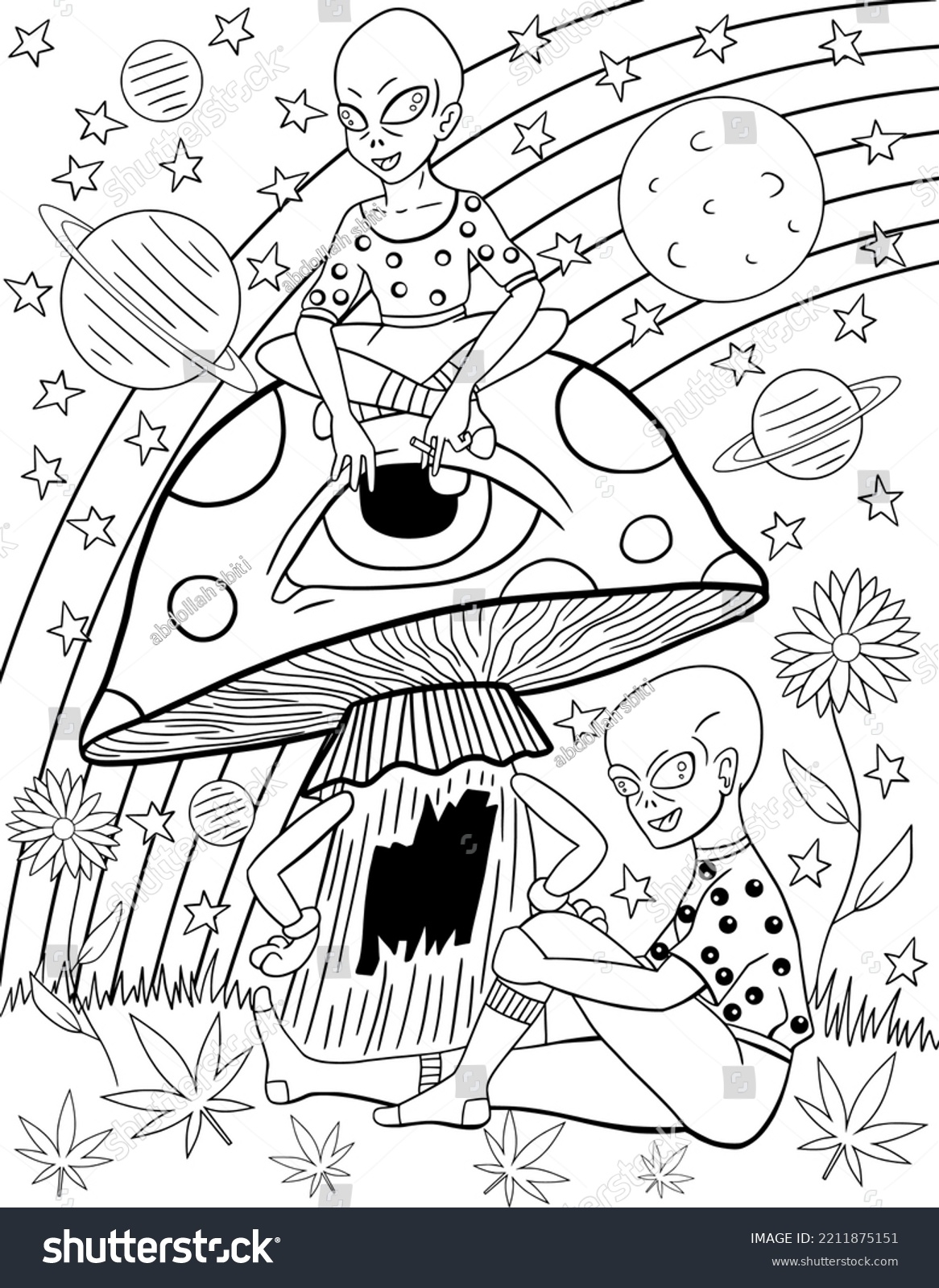 Hippie Coloring Pages
