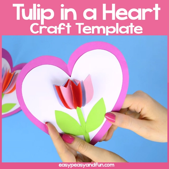 Tulip In A Heart Card Template Easy Peasy And Fun Membership