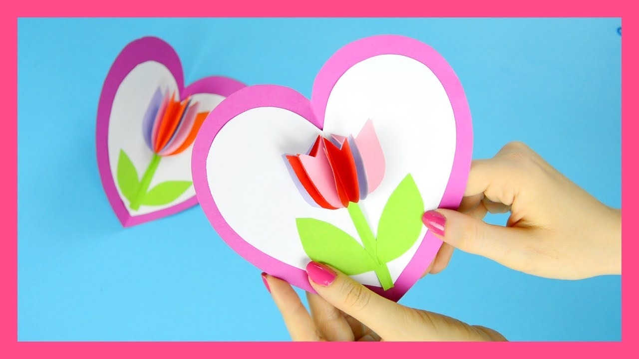 Tulip In A Heart Card Template Printable Printable Templates