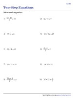 Two Step Equation Worksheets Worksheets Library