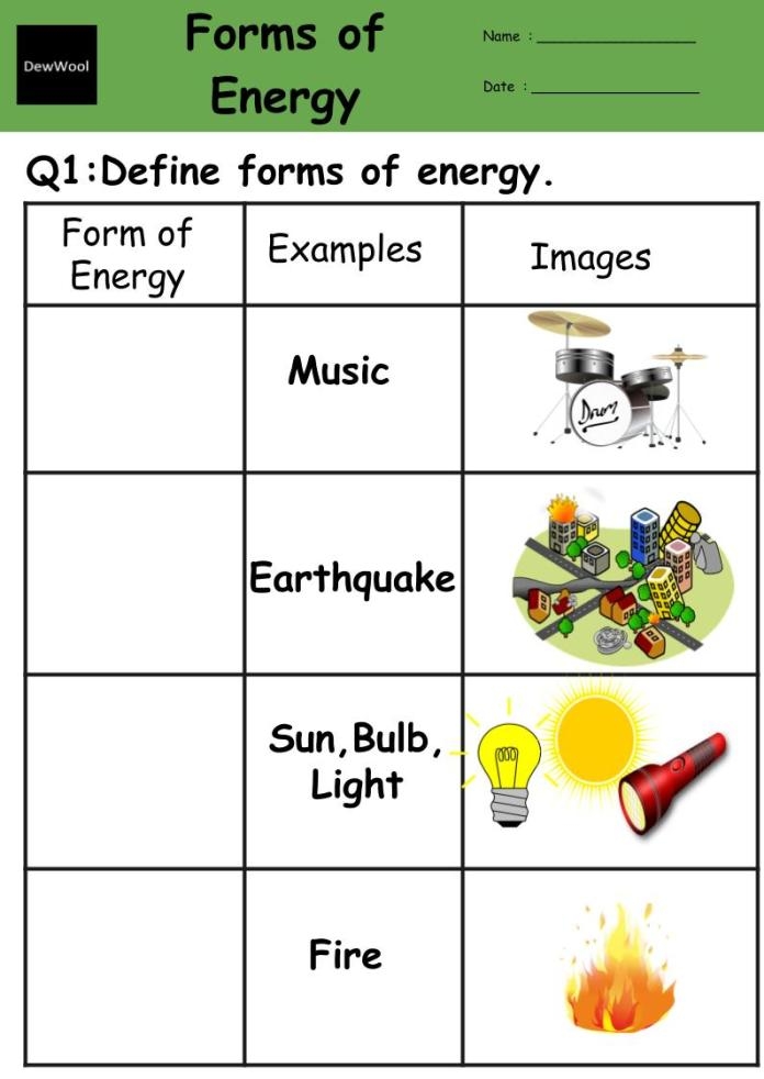 Types Of Energy KS2 Sorting Worksheet teacher Made Worksheets 