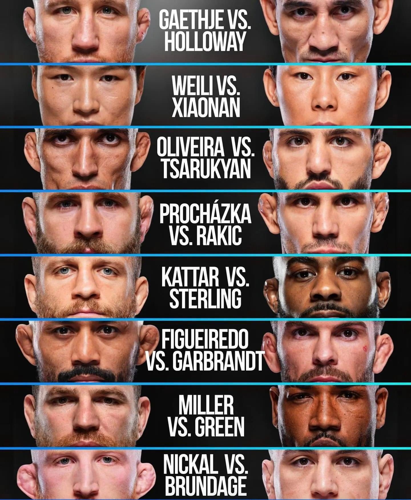 ufc 300 printable card