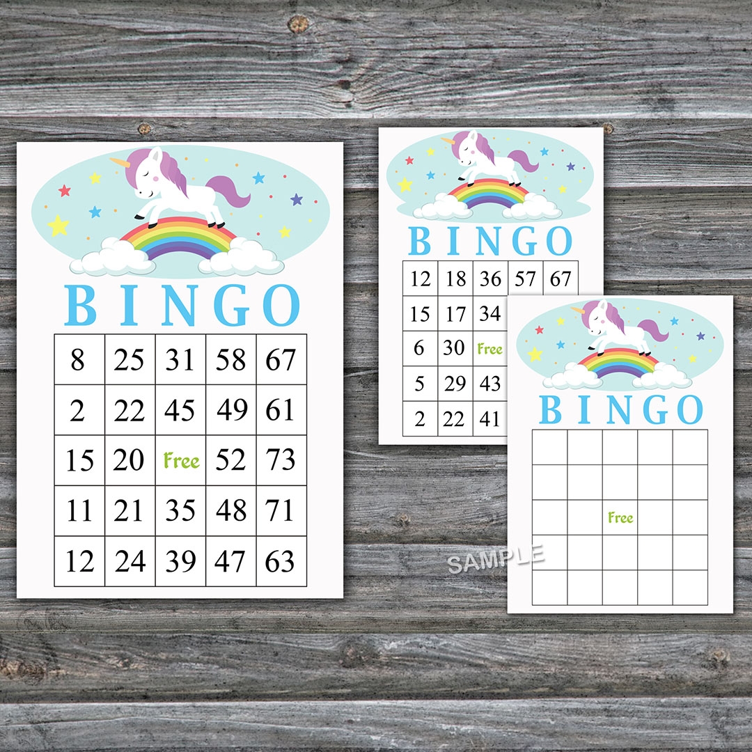Unicorn Bingo Cards Unicorn Bingo Game Unicorn Printable Bin Inspire 