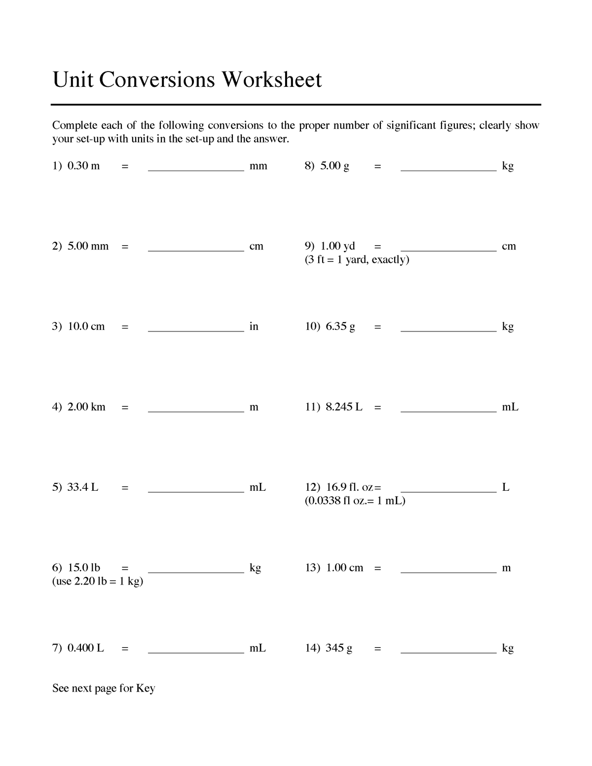 Unit Conversions Worksheet Unit Conversions Worksheet 1 How Many 