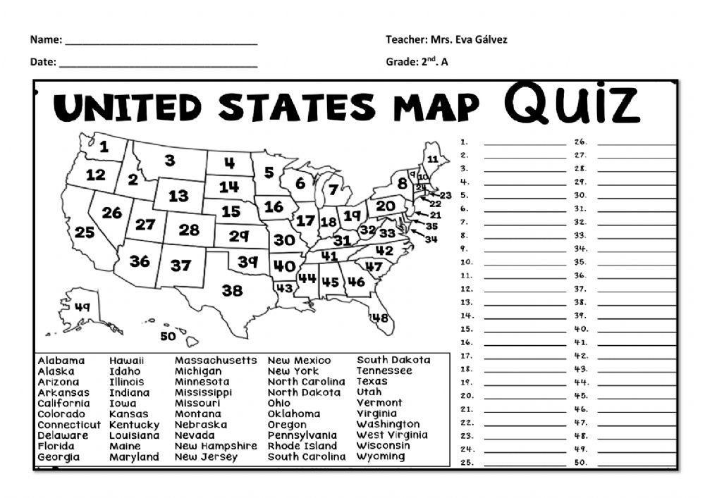 us map worksheet